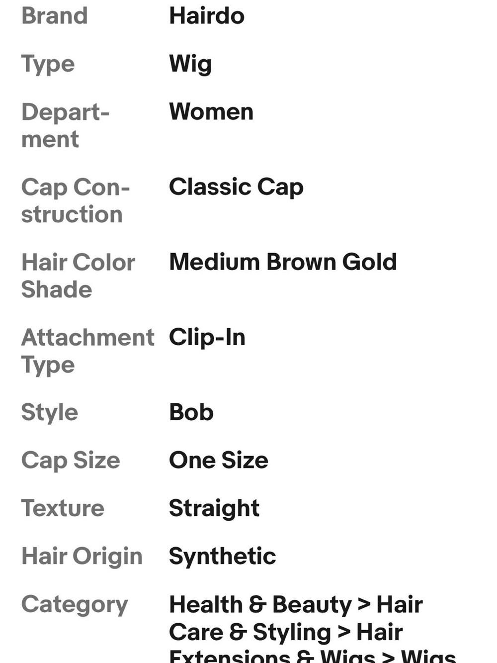 Flirty Fringe Bob Wig -by Hairdo. Glazed Mocha color w/ blonde highlights. - Picture 10 of 10